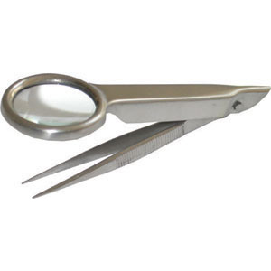 165 - STEEL TWEEZERS WITH LENS - Prod. SCU